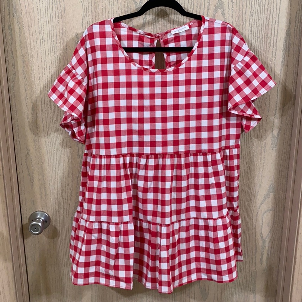 Chic Soul - Red Gingham Top
